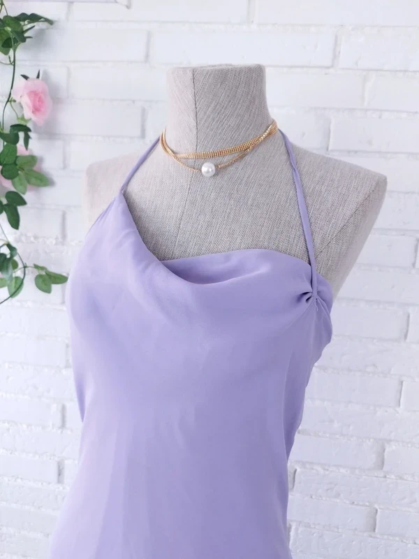 Lilac asymmetrical Y2K dress — Vintage 2000s slip cocktail fairycore