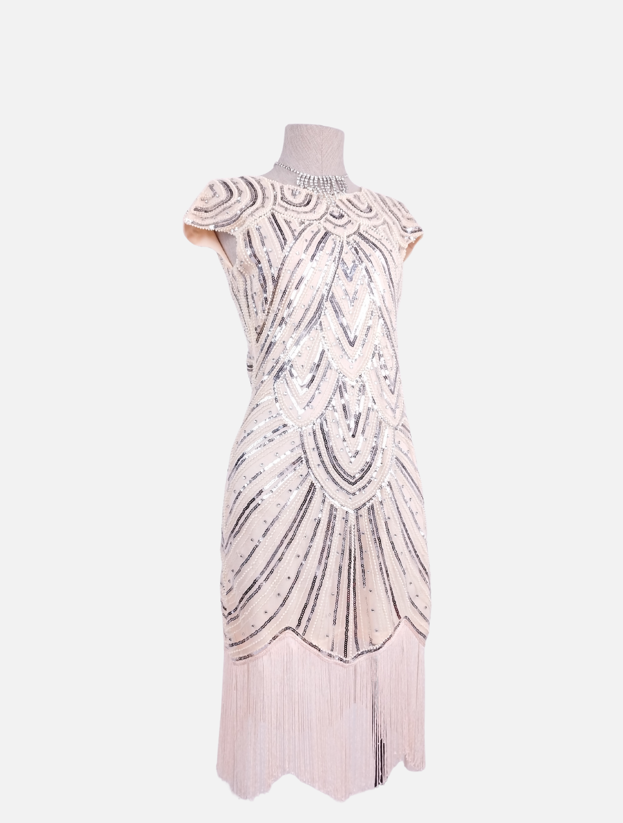 Vestido PRETTYGUIDE Fiesta Lentejuelas Flecos Retro Style