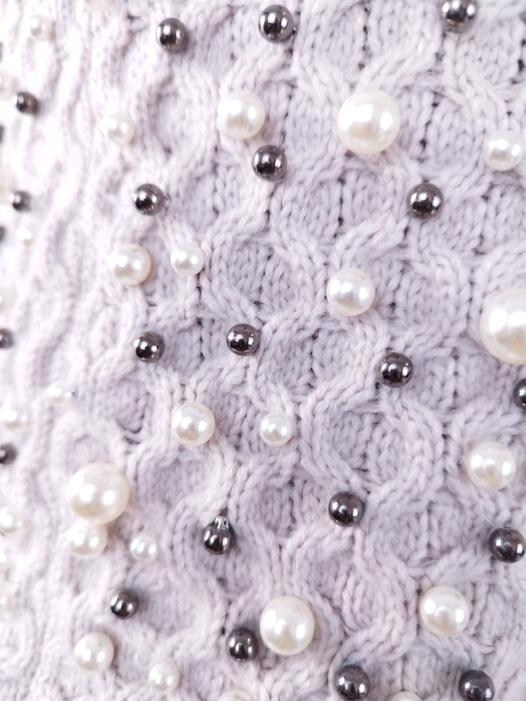 Conjunto de ZARA Cárdigan + Top Punto Trenzado con Perlas