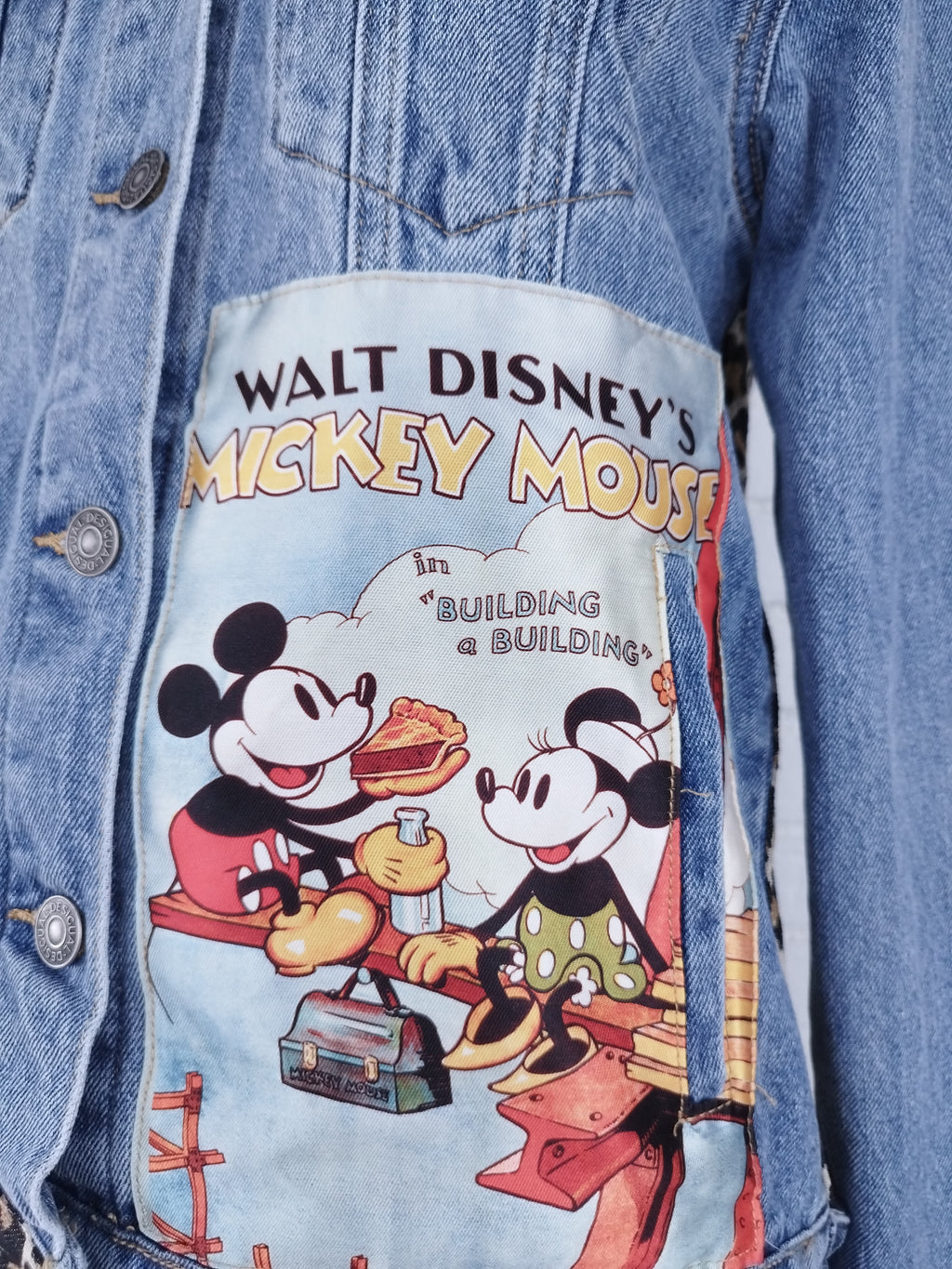 Veste en jean bleu Desigual avec Mickey Mouse