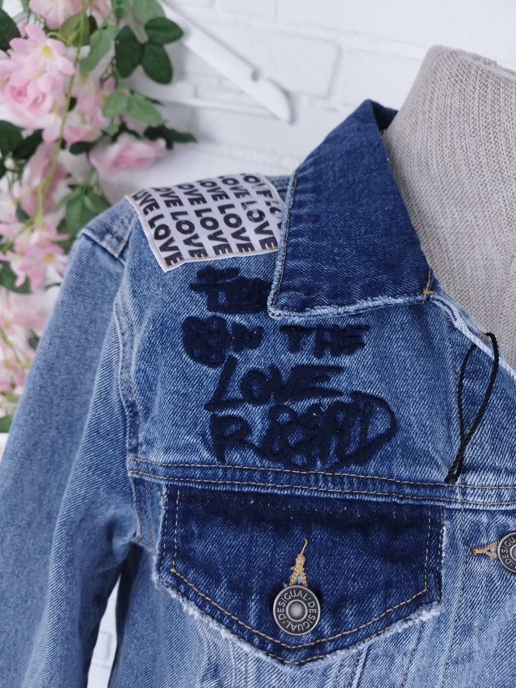 Veste en jean bleu Desigual avec Mickey Mouse