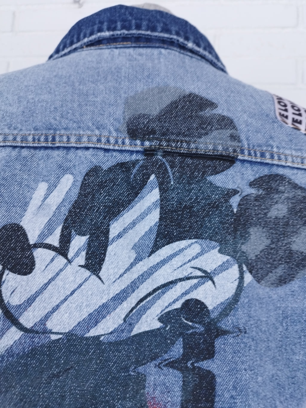 Veste en jean bleu Desigual avec Mickey Mouse