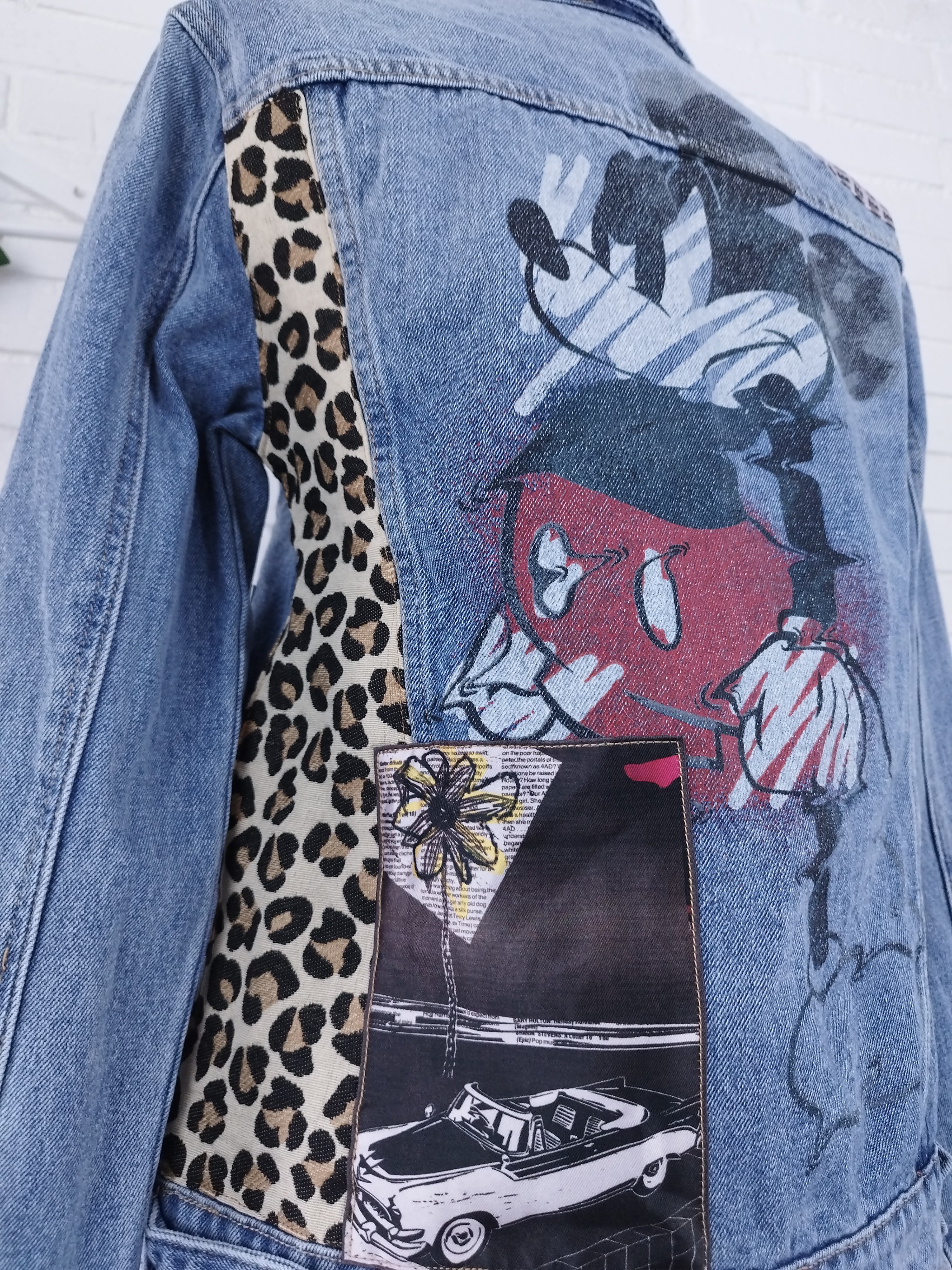 Veste en jean bleu Desigual avec Mickey Mouse