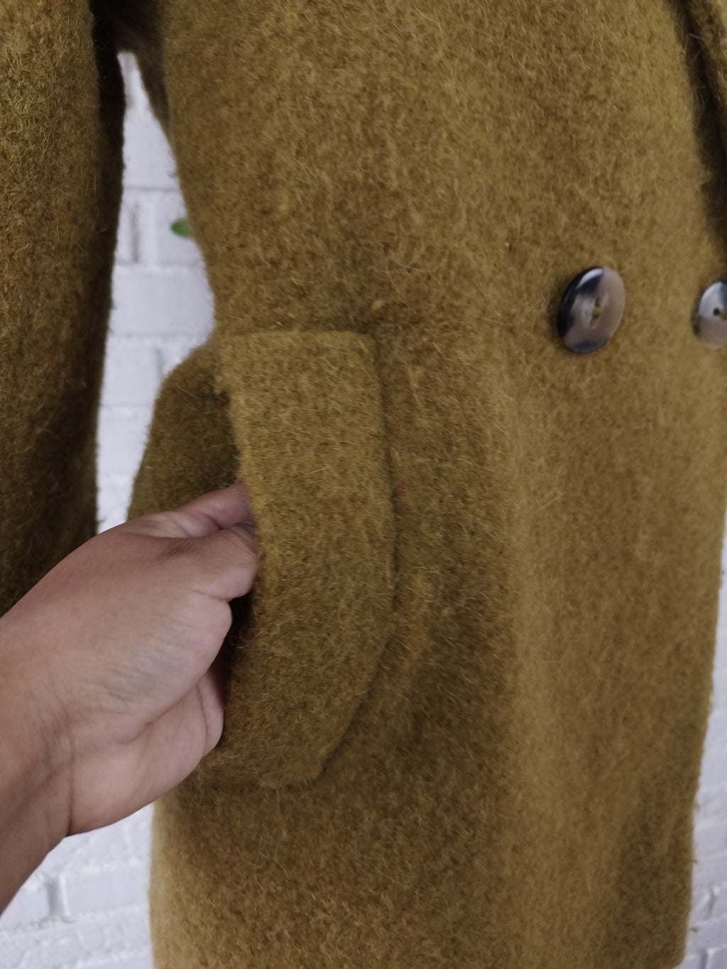 Manteau surdimensionné en mohair d'alpaga épais MASSIMO DUTTI