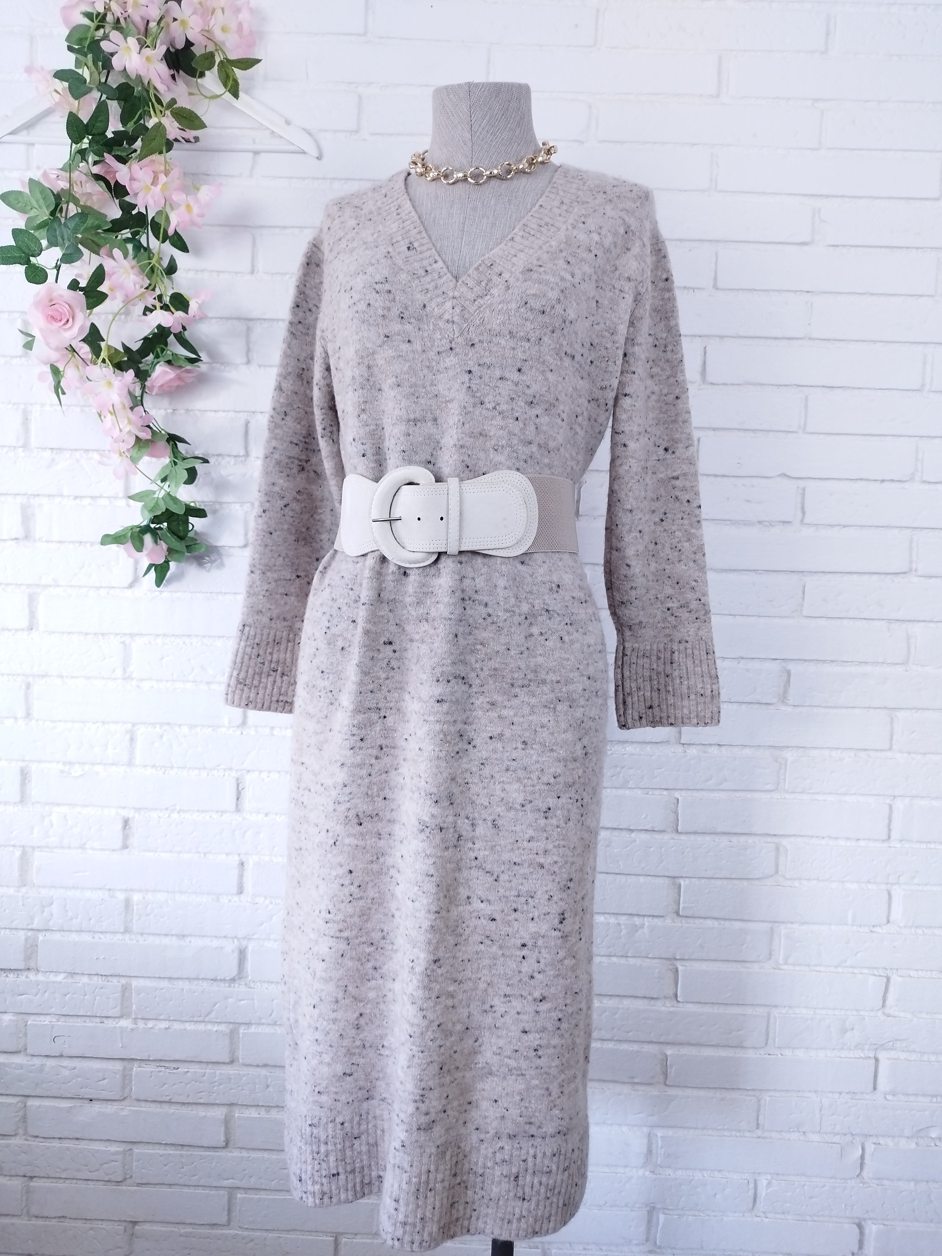 Vestido MASSIMO DUTTI Italy  Invierno Jaspeado Abrigador