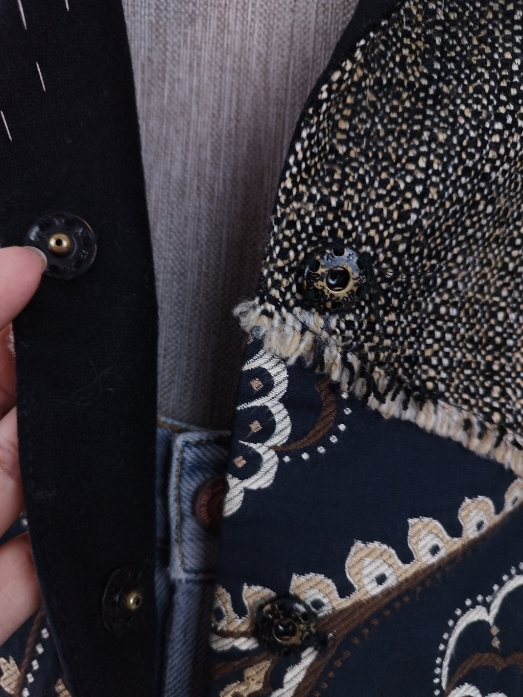 Blazer bohème vintage patchwork brodé