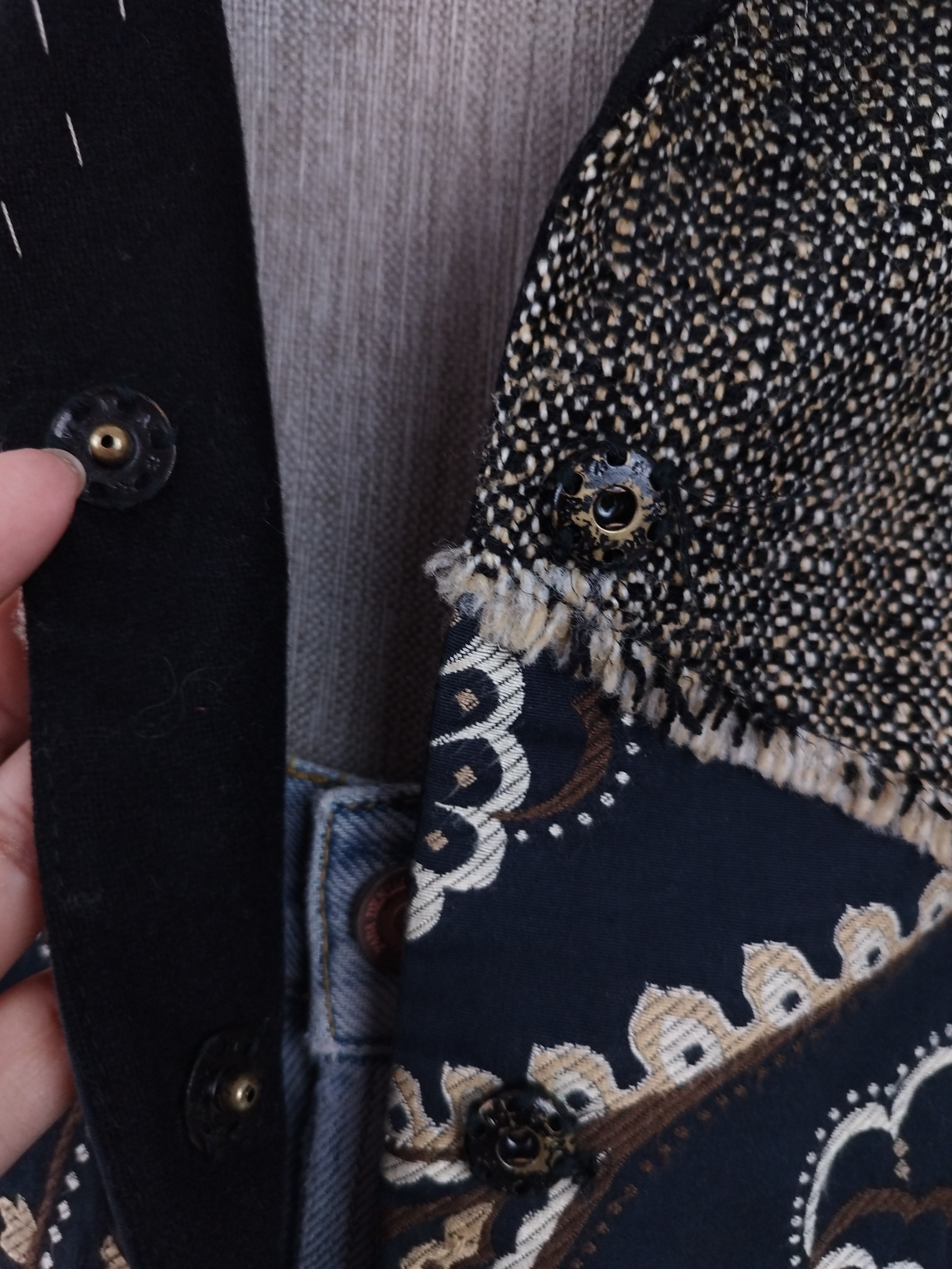 Blazer bohème vintage patchwork brodé