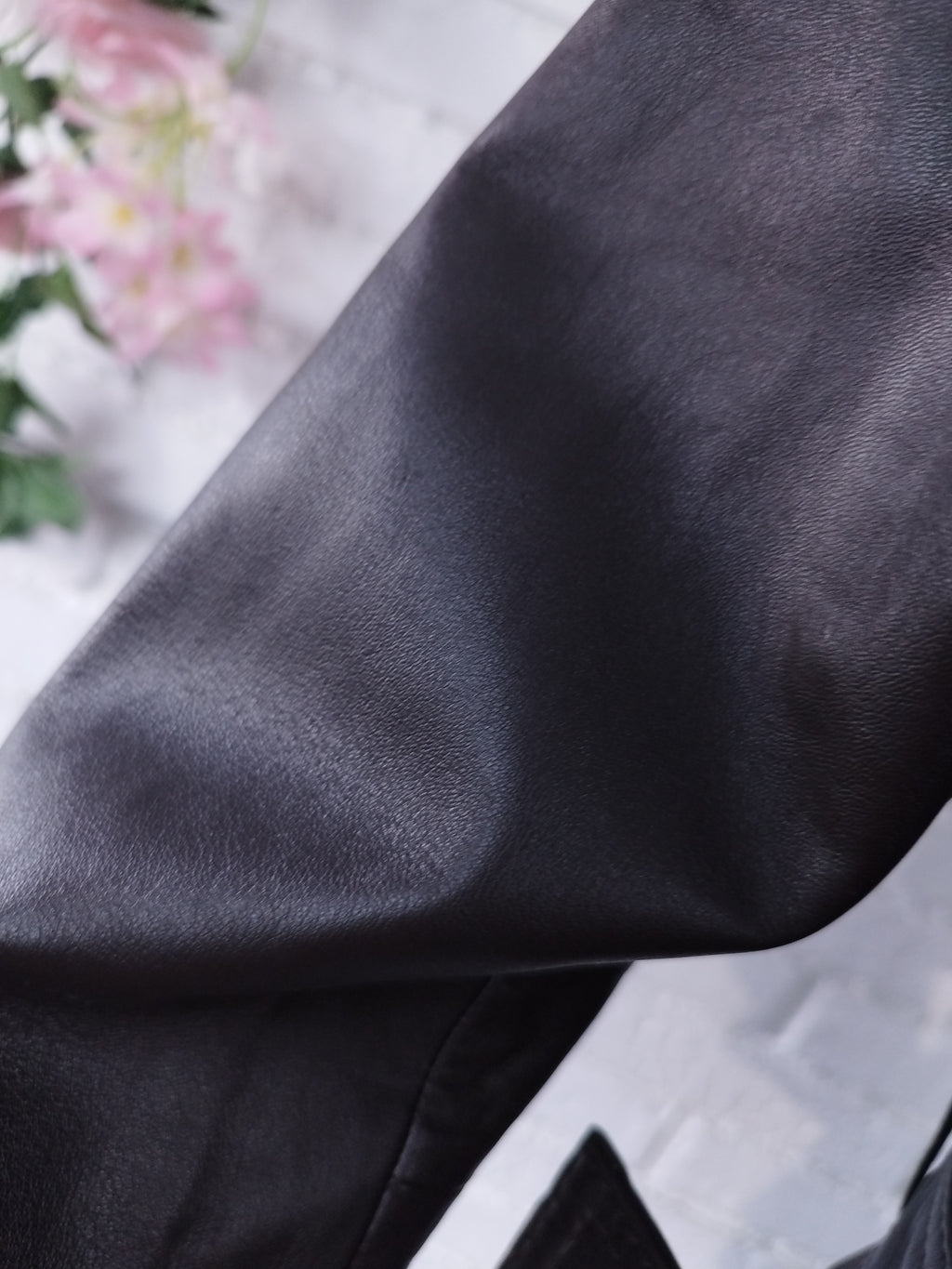 Veste de motard vintage en cuir véritable des années 90