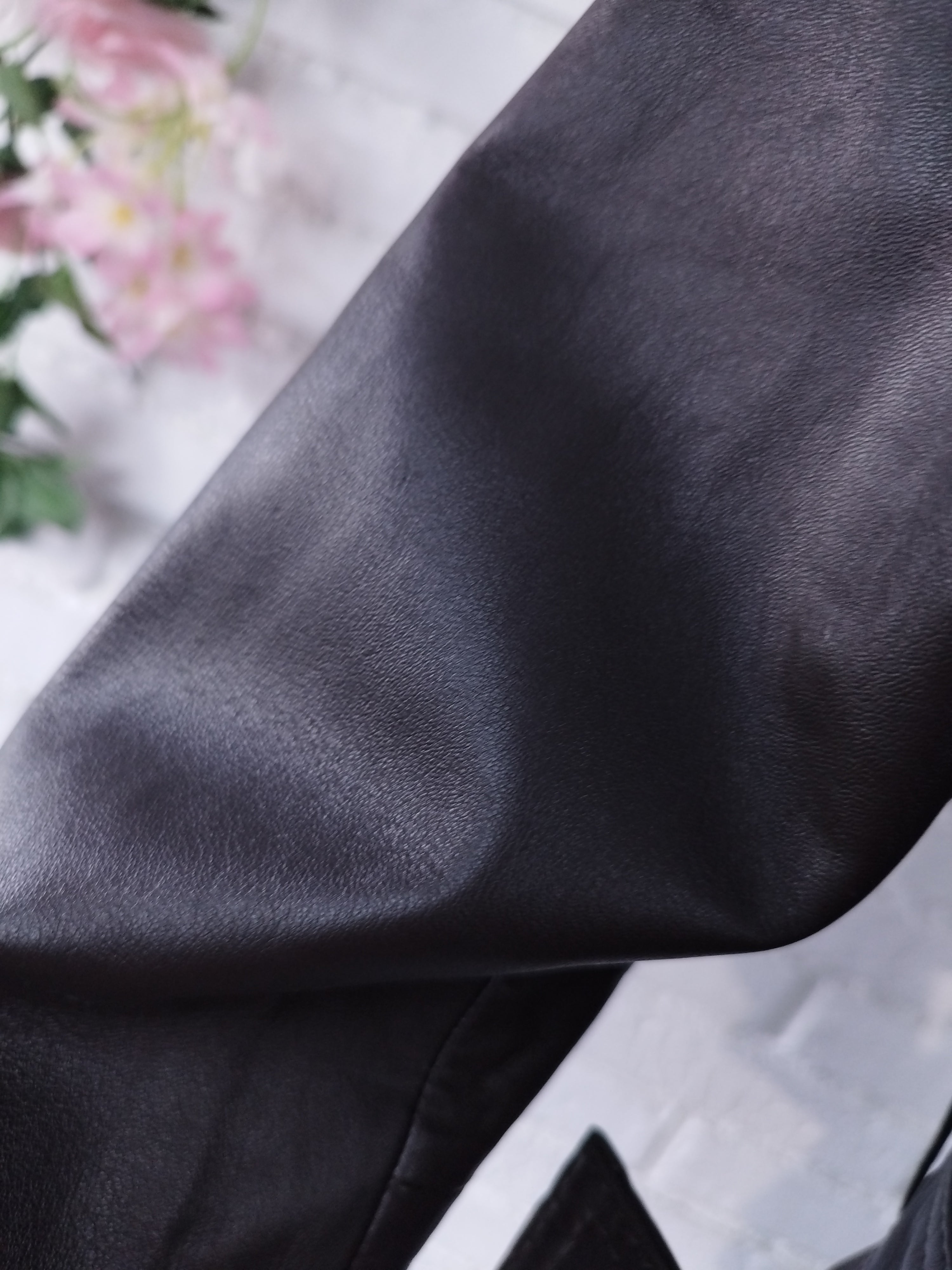 Veste de motard vintage en cuir véritable des années 90