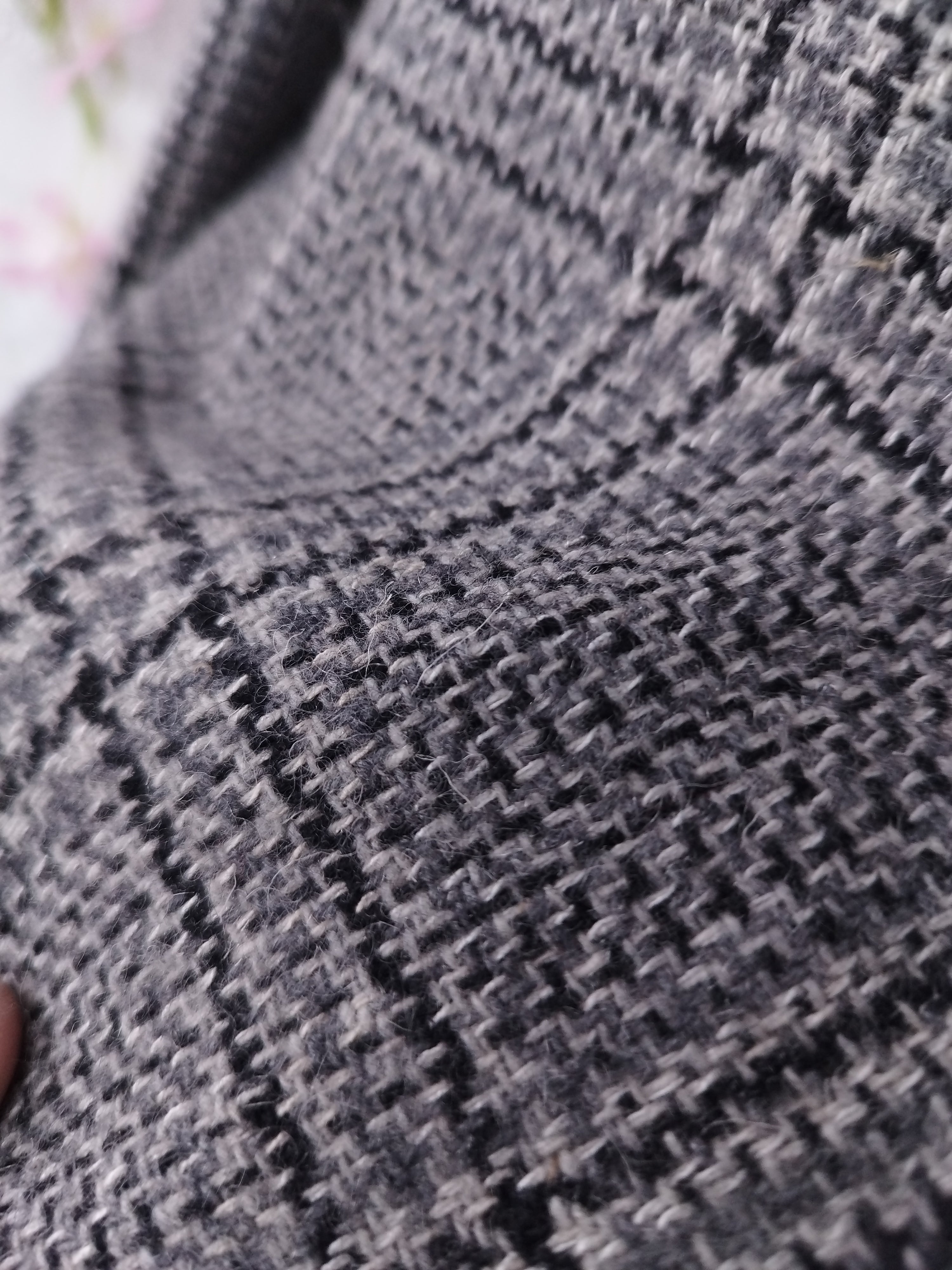 Vintage 90s Wool Blend Blazer — Classic Winter Cut &  Grey Check Pattern