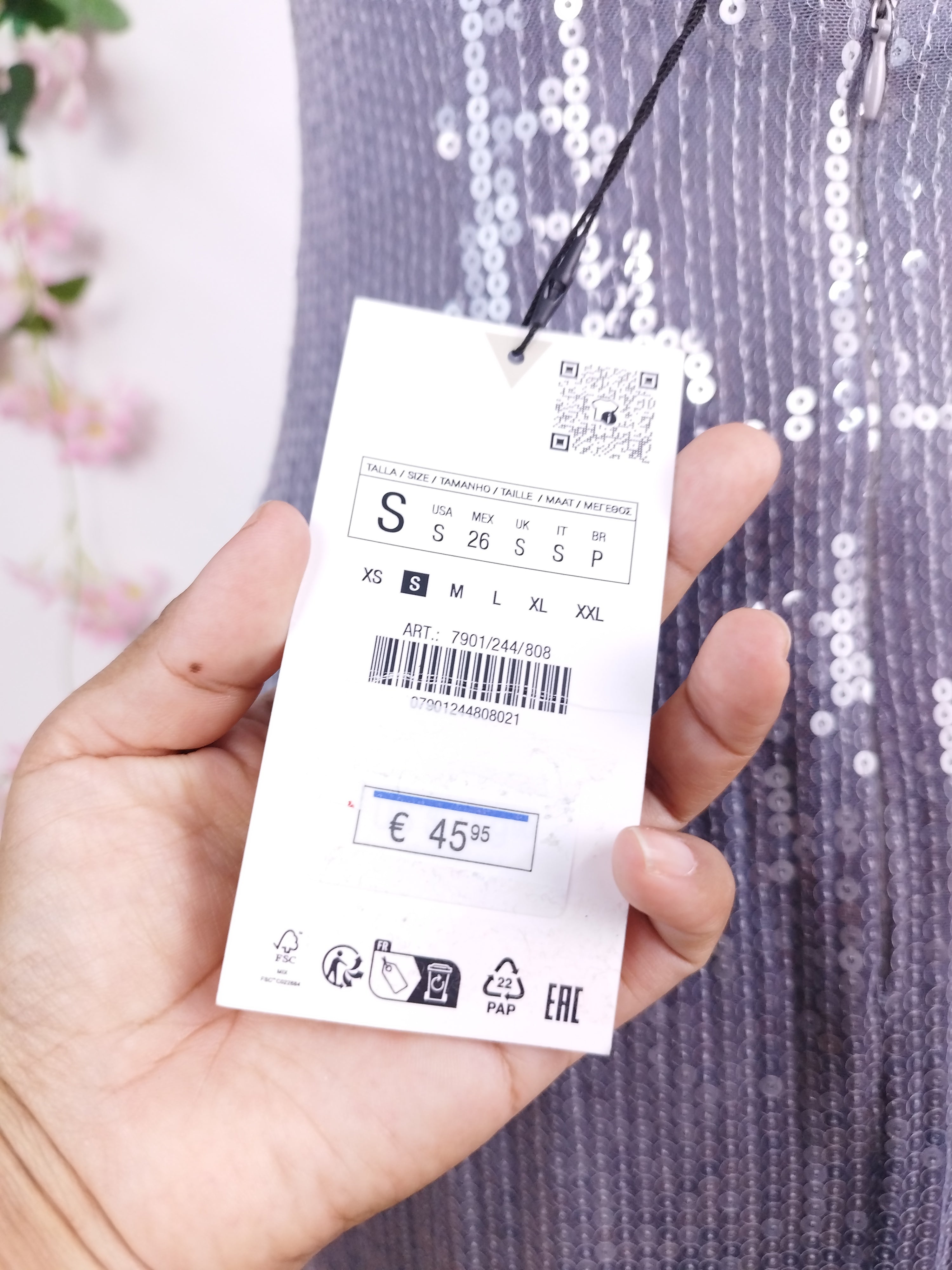 Robe de soirée lingerie à sequins ZARA