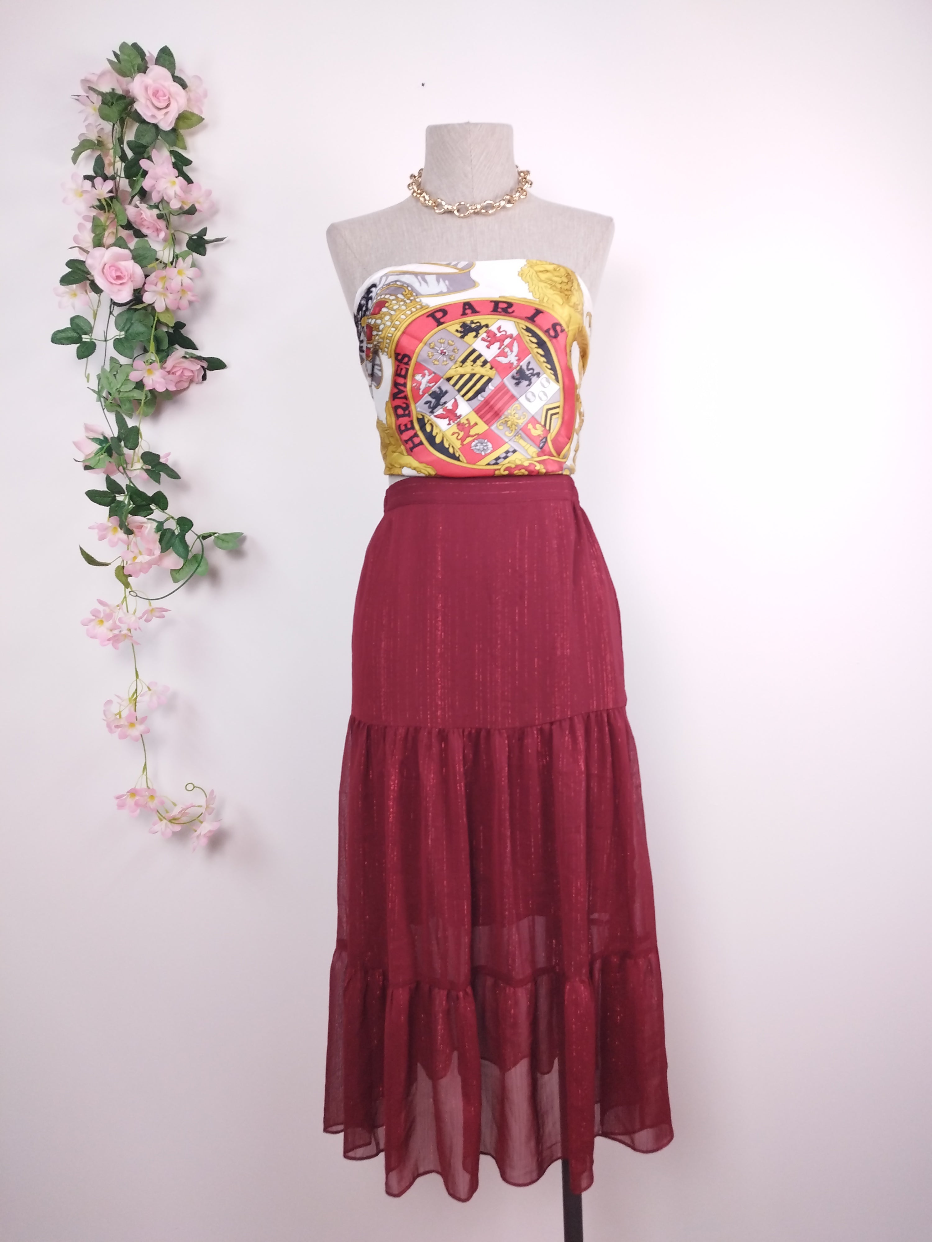 Jupe midi MAJE avec fils métalliques