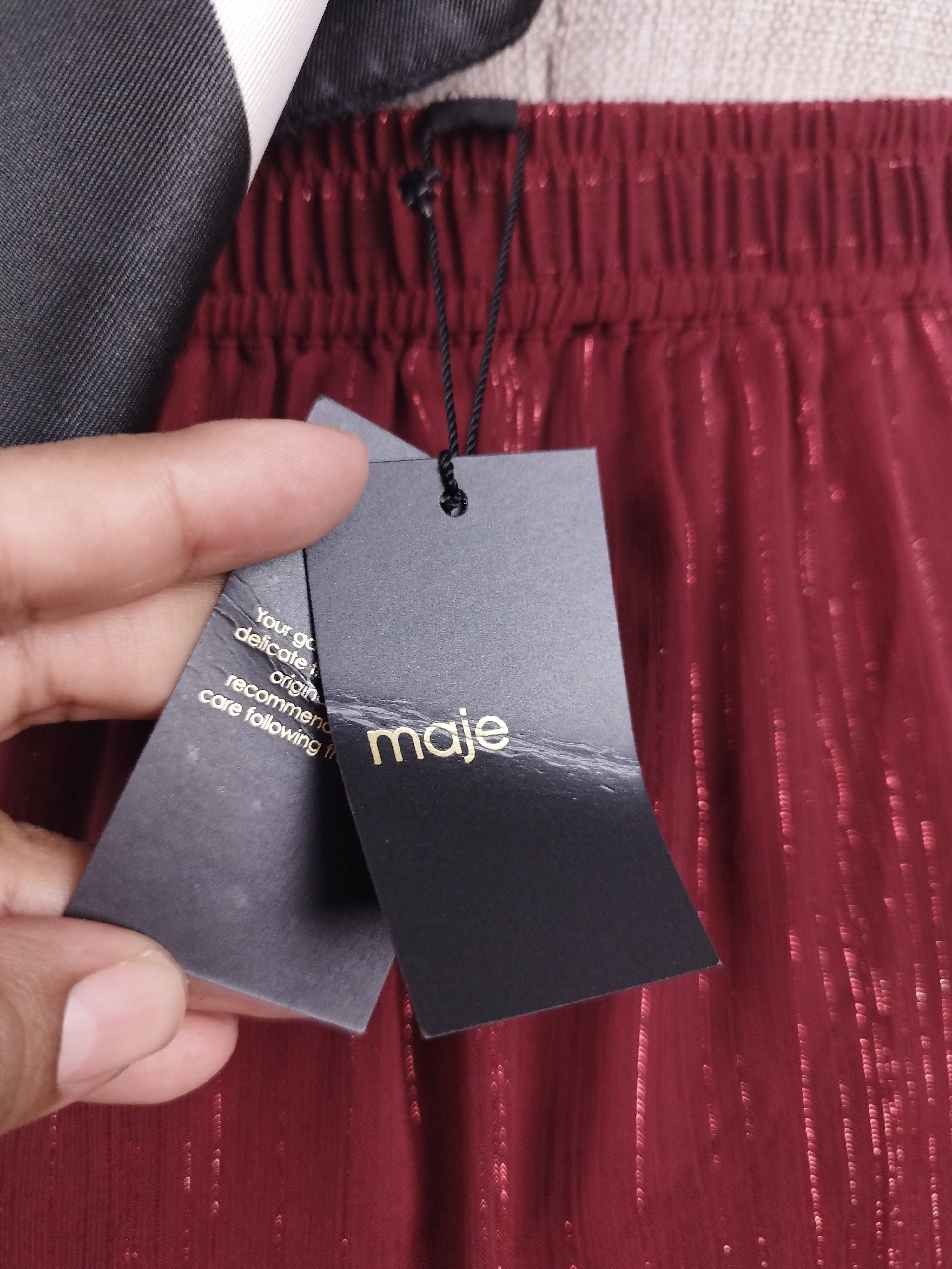 Jupe midi MAJE avec fils métalliques