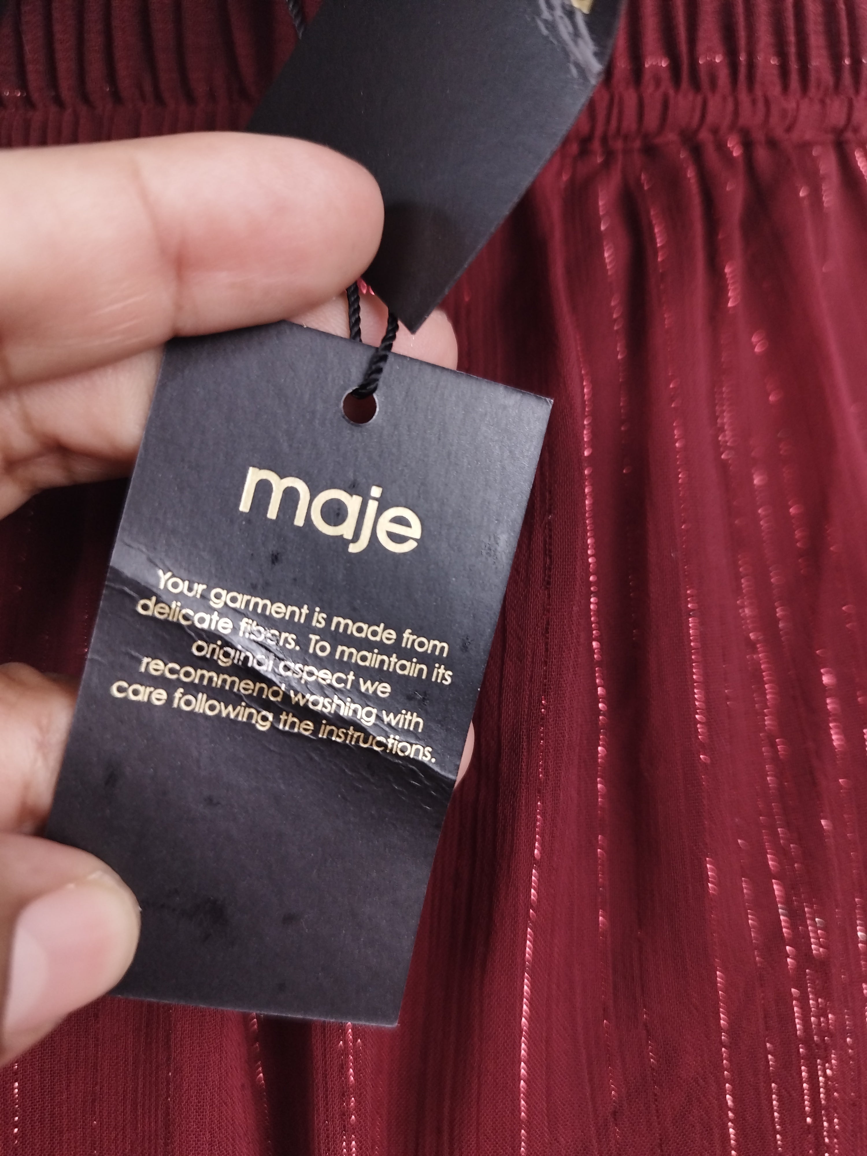 Jupe midi MAJE avec fils métalliques