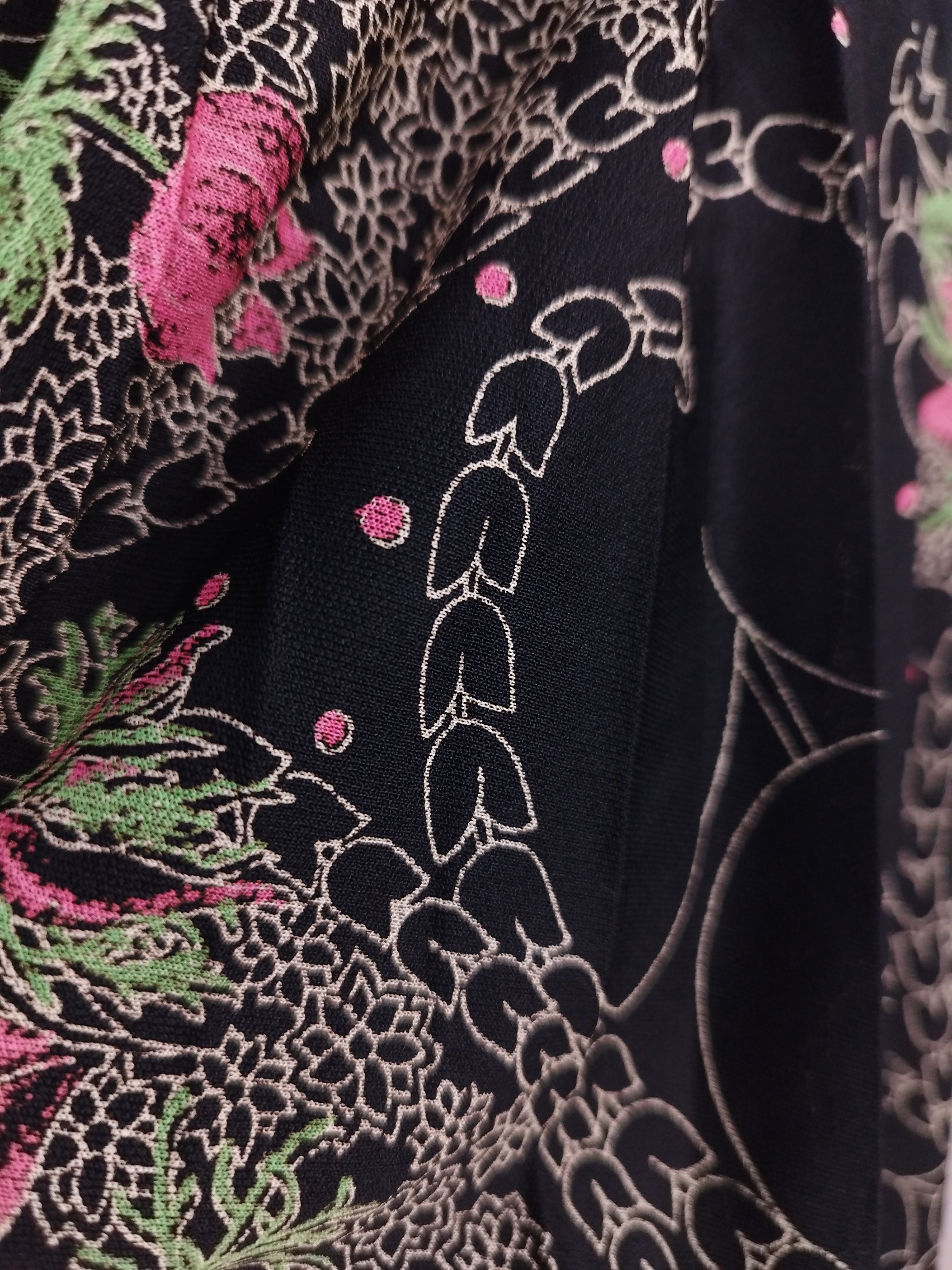 Vintage 80s Dress — Long Sleeves, V-Neck, Neck Tie & Matching Belt