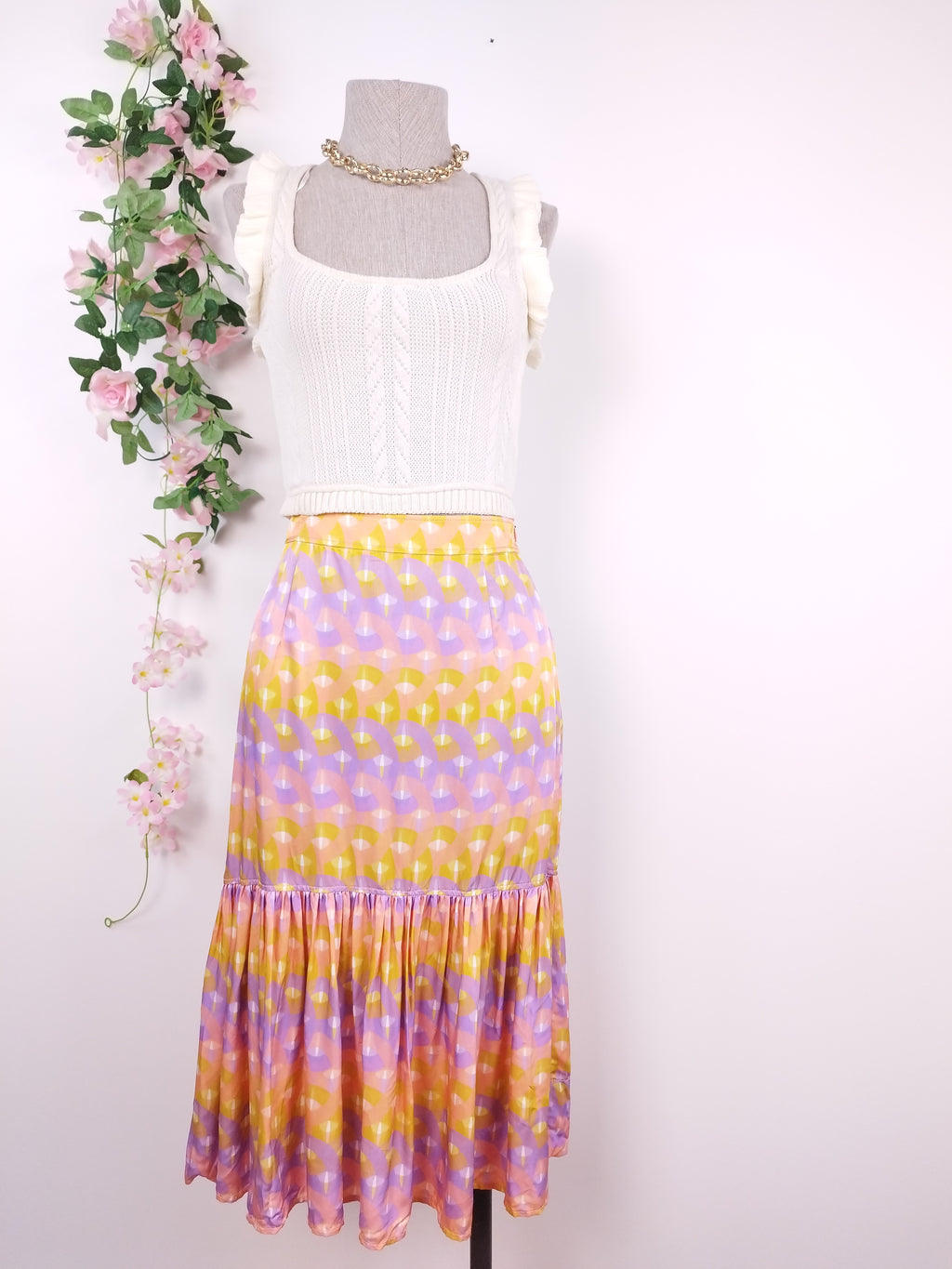 Jupe midi satinée style Ibiza SANDRO