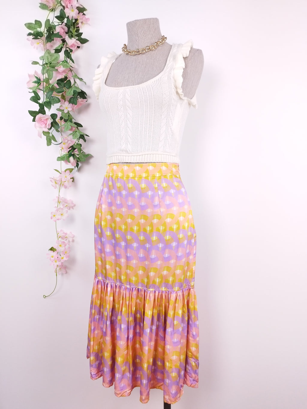 Jupe midi satinée style Ibiza SANDRO