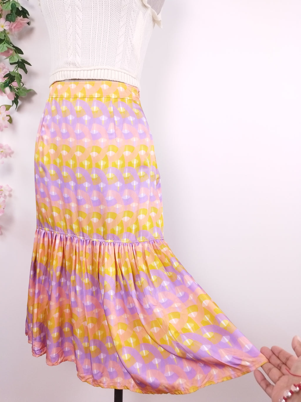 Jupe midi satinée style Ibiza SANDRO