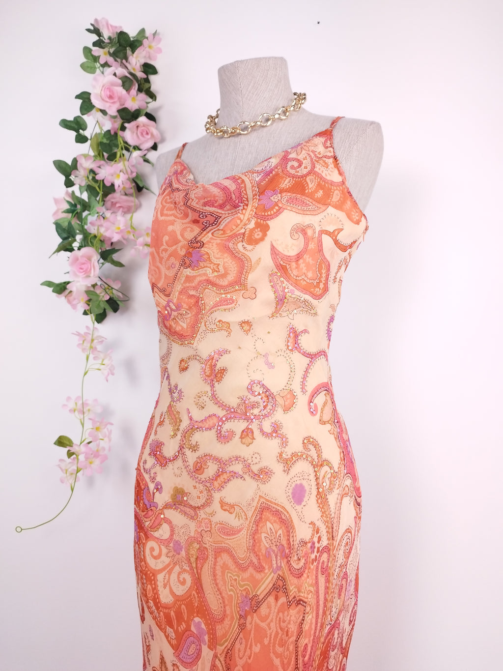 Robe midi vintage en dentelle, style féerique années 90, Ibiza