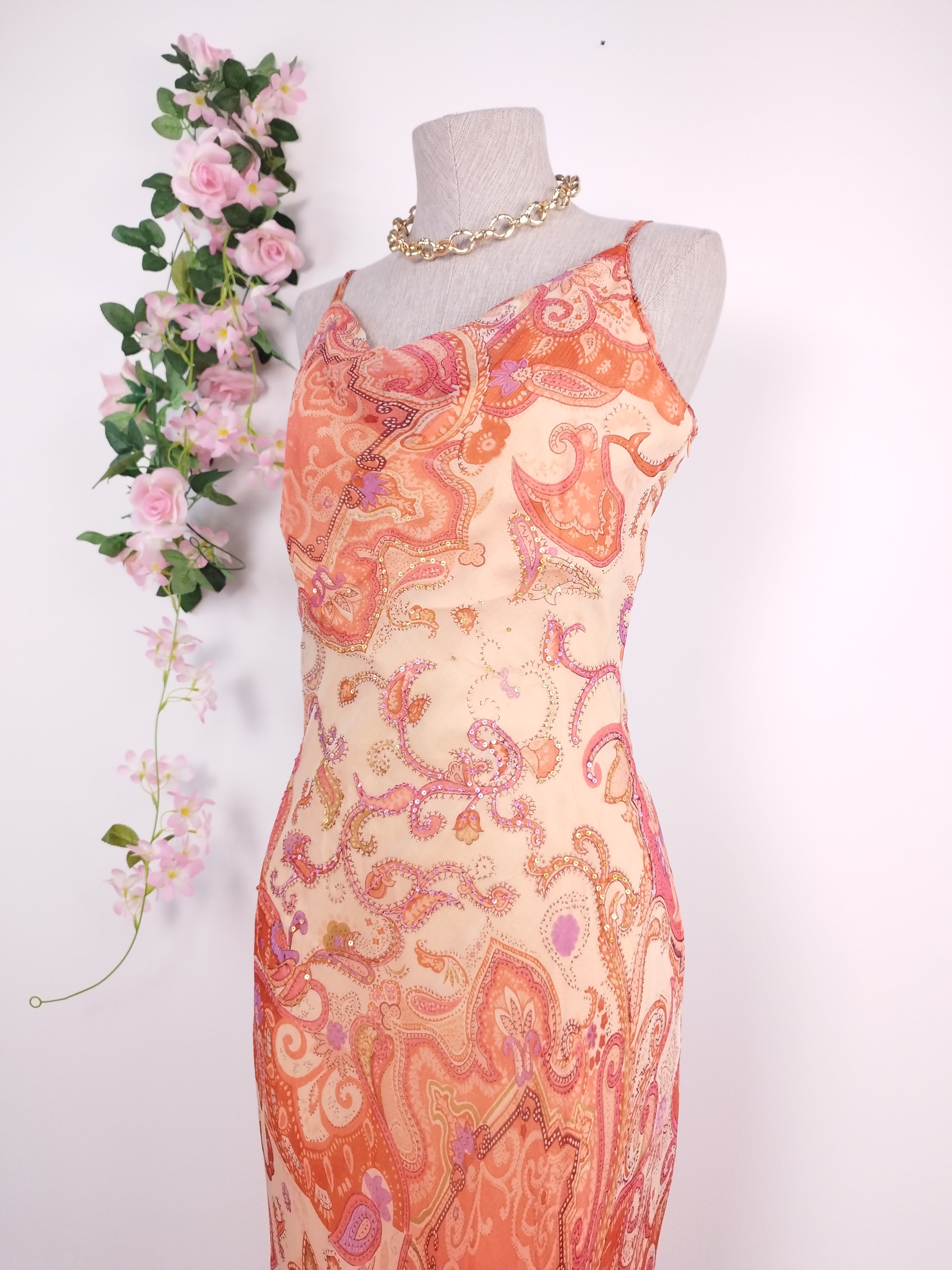 Robe midi vintage en dentelle, style féerique années 90, Ibiza