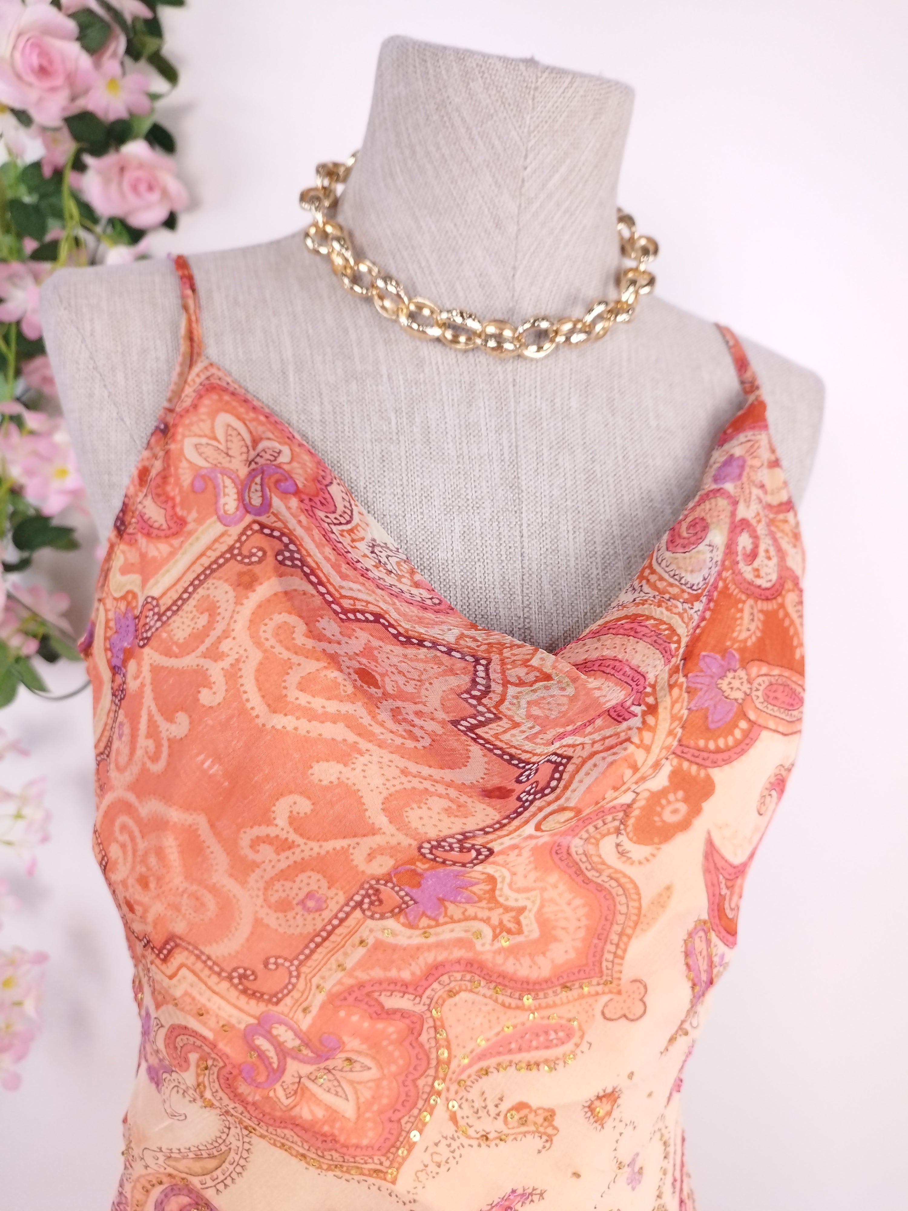 Robe midi vintage en dentelle, style féerique années 90, Ibiza