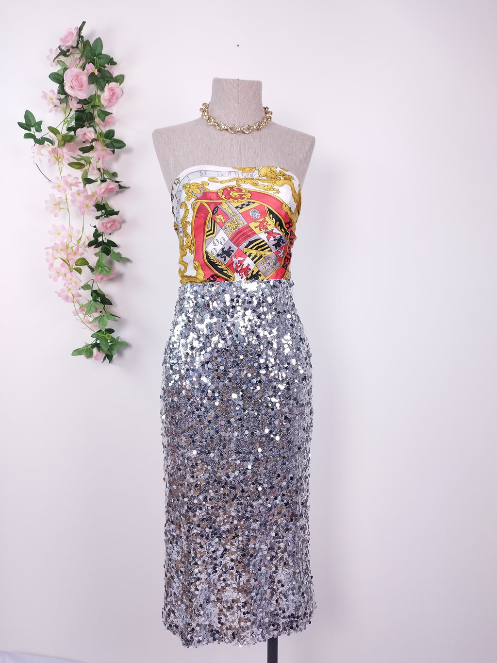Jupe midi à sequins MANGO pour les fêtes