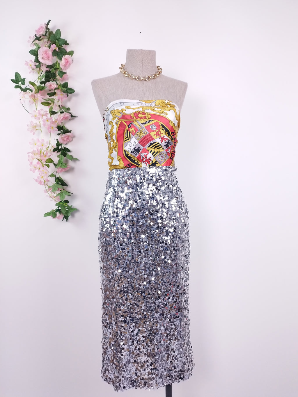 Jupe midi à sequins MANGO pour les fêtes