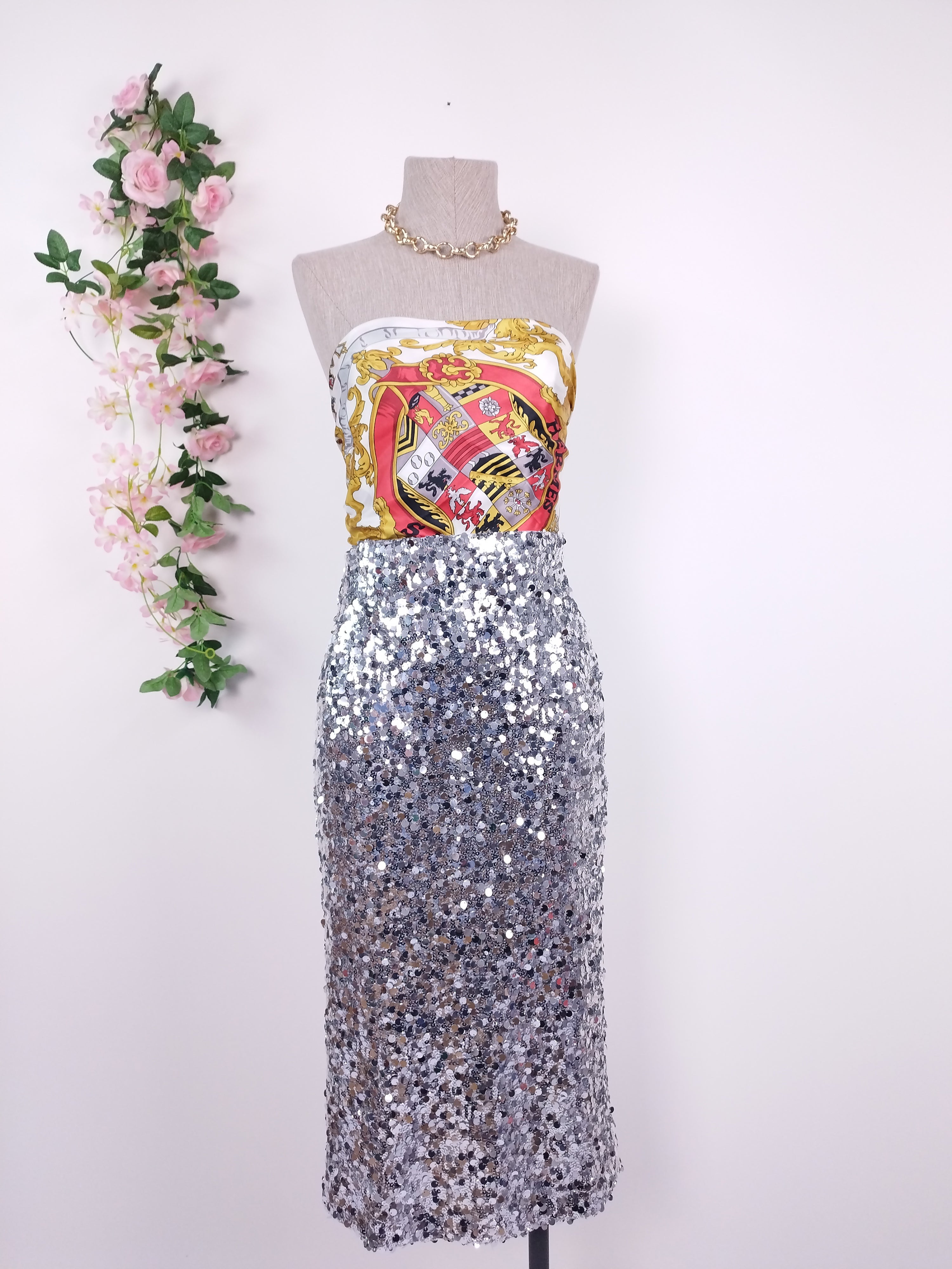 Jupe midi à sequins MANGO pour les fêtes