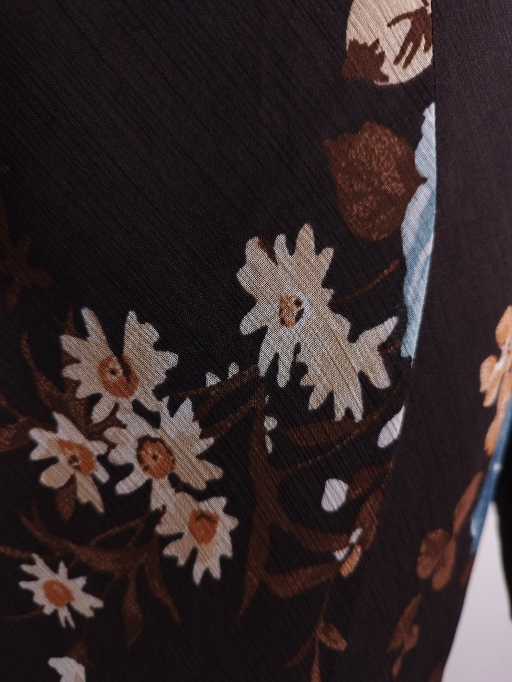 Ensemble blouse et jupe vintage années 90 à motif floral