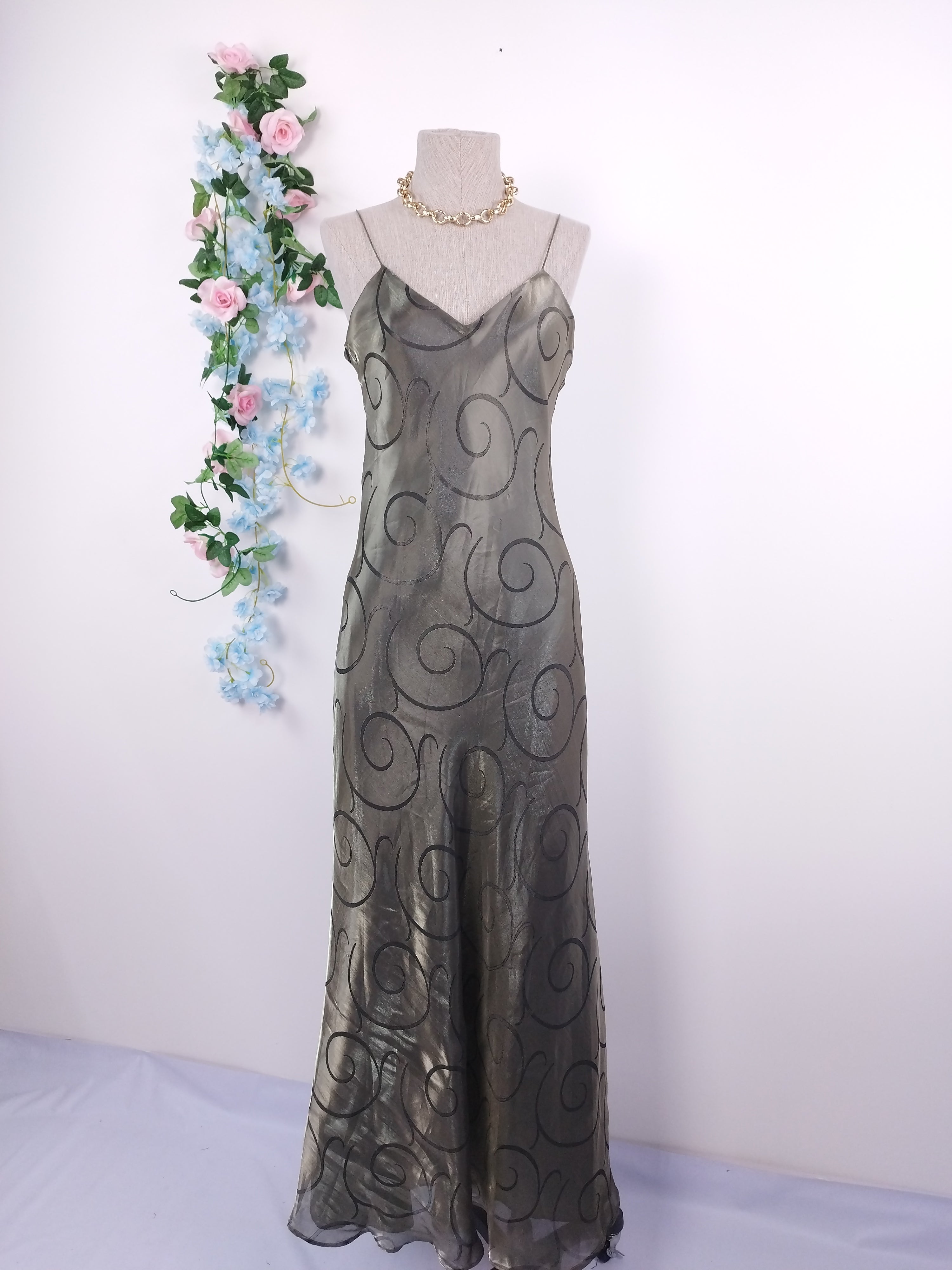 Robe de soirée longue vintage en lingerie