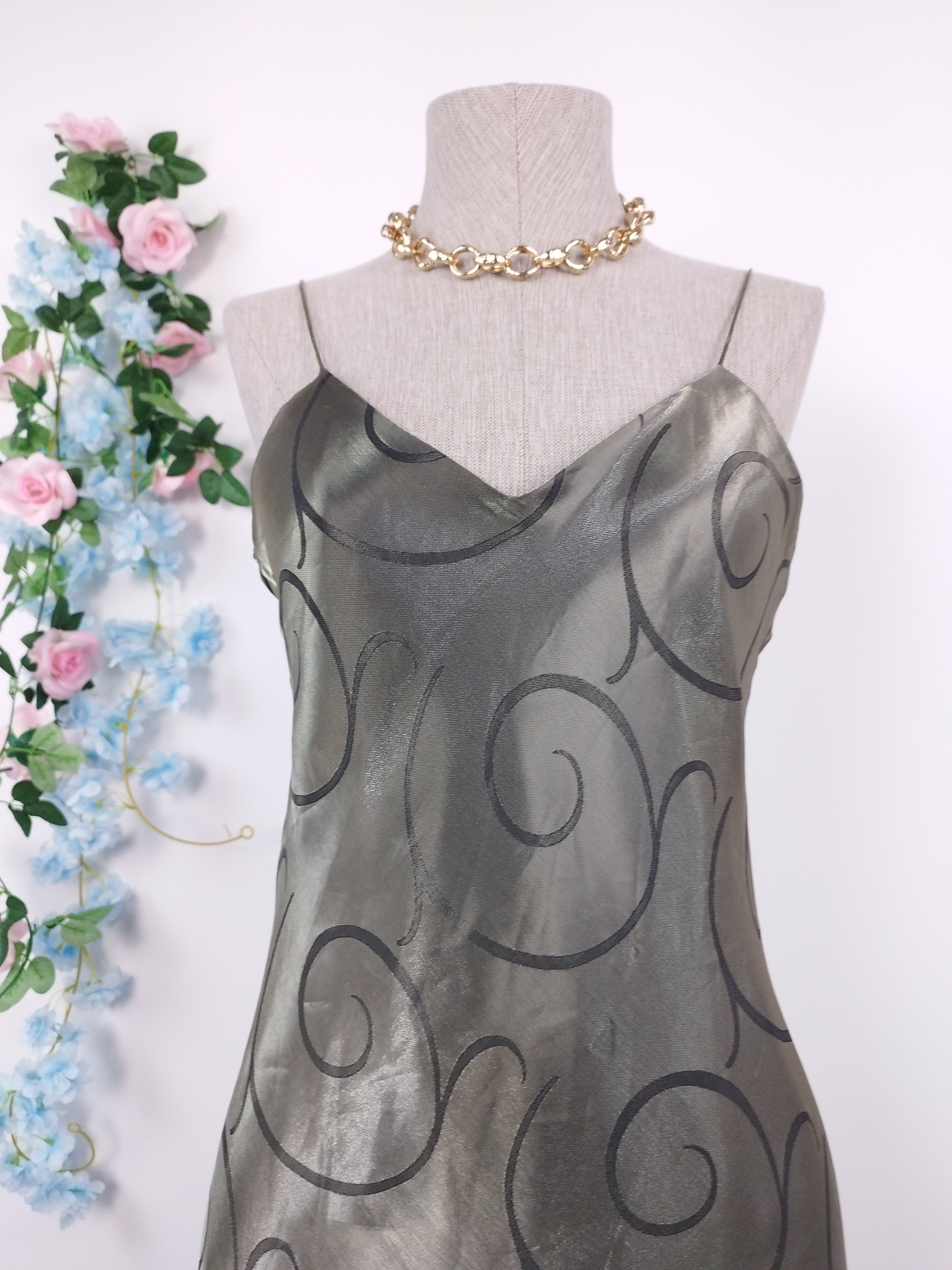 Robe de soirée longue vintage en lingerie