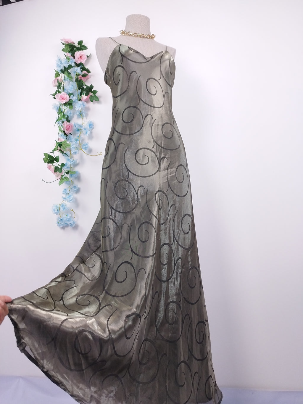 Robe de soirée longue vintage en lingerie