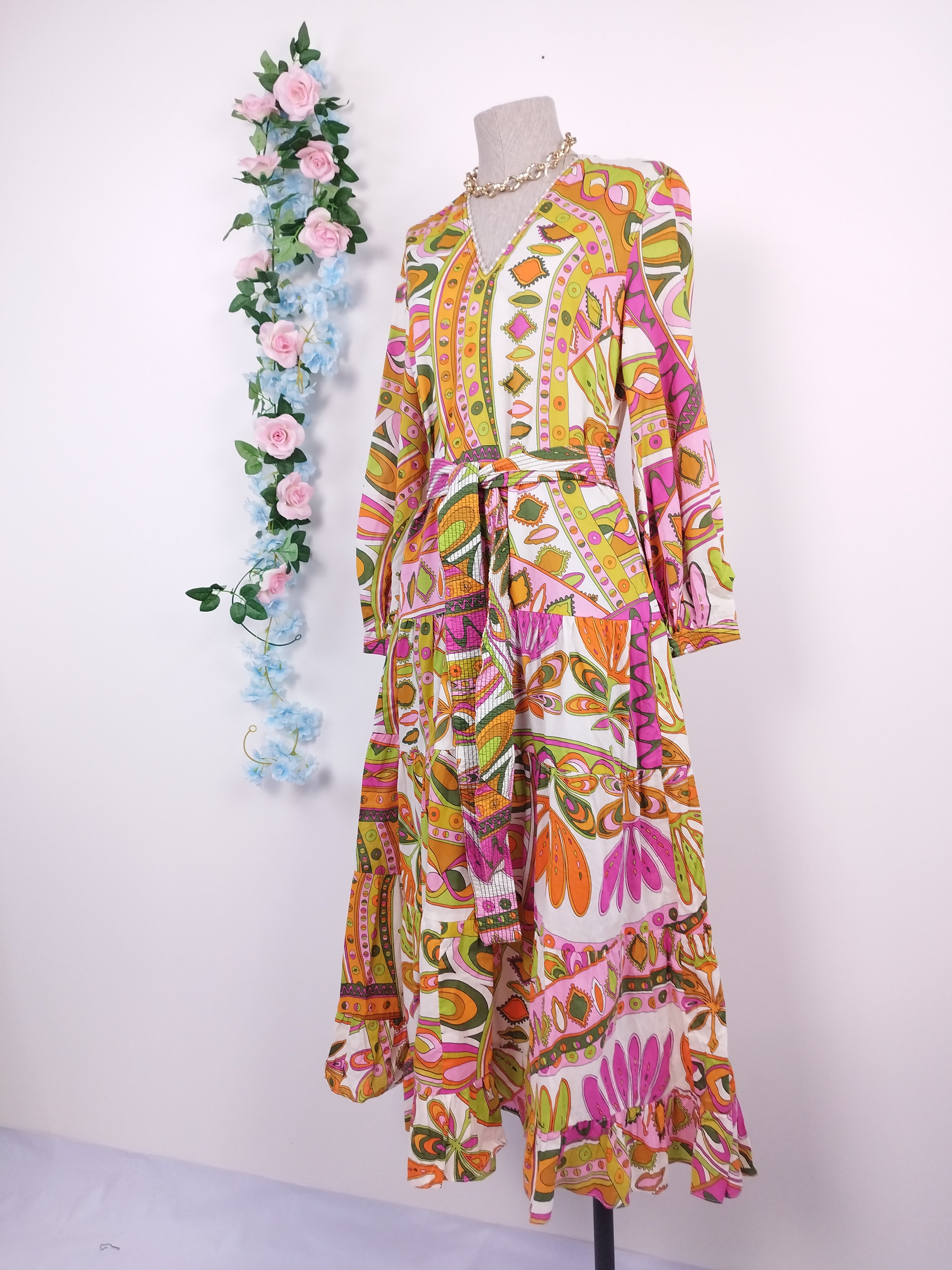 Vestido ZARA Maxi Ibicenco Algodón