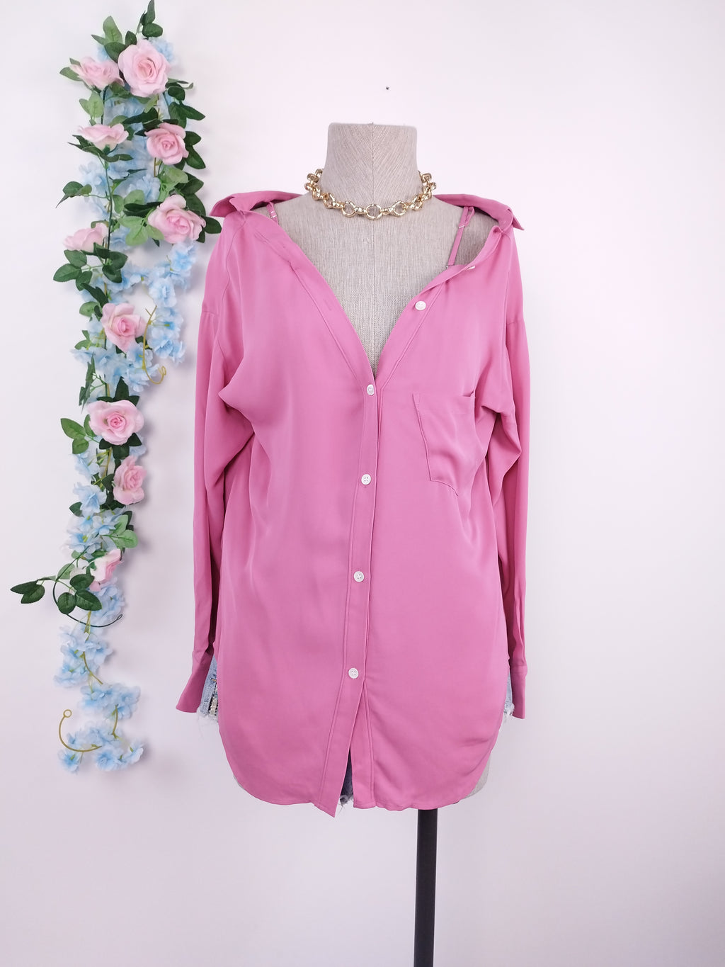 THÉORIE Chemisier à manches longues et bretelles