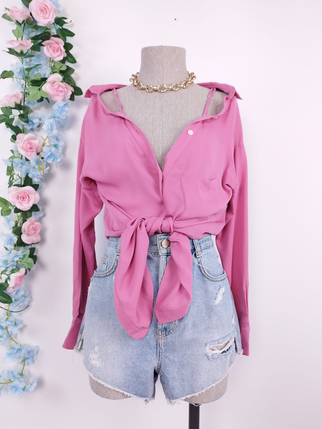 THÉORIE Chemisier à manches longues et bretelles