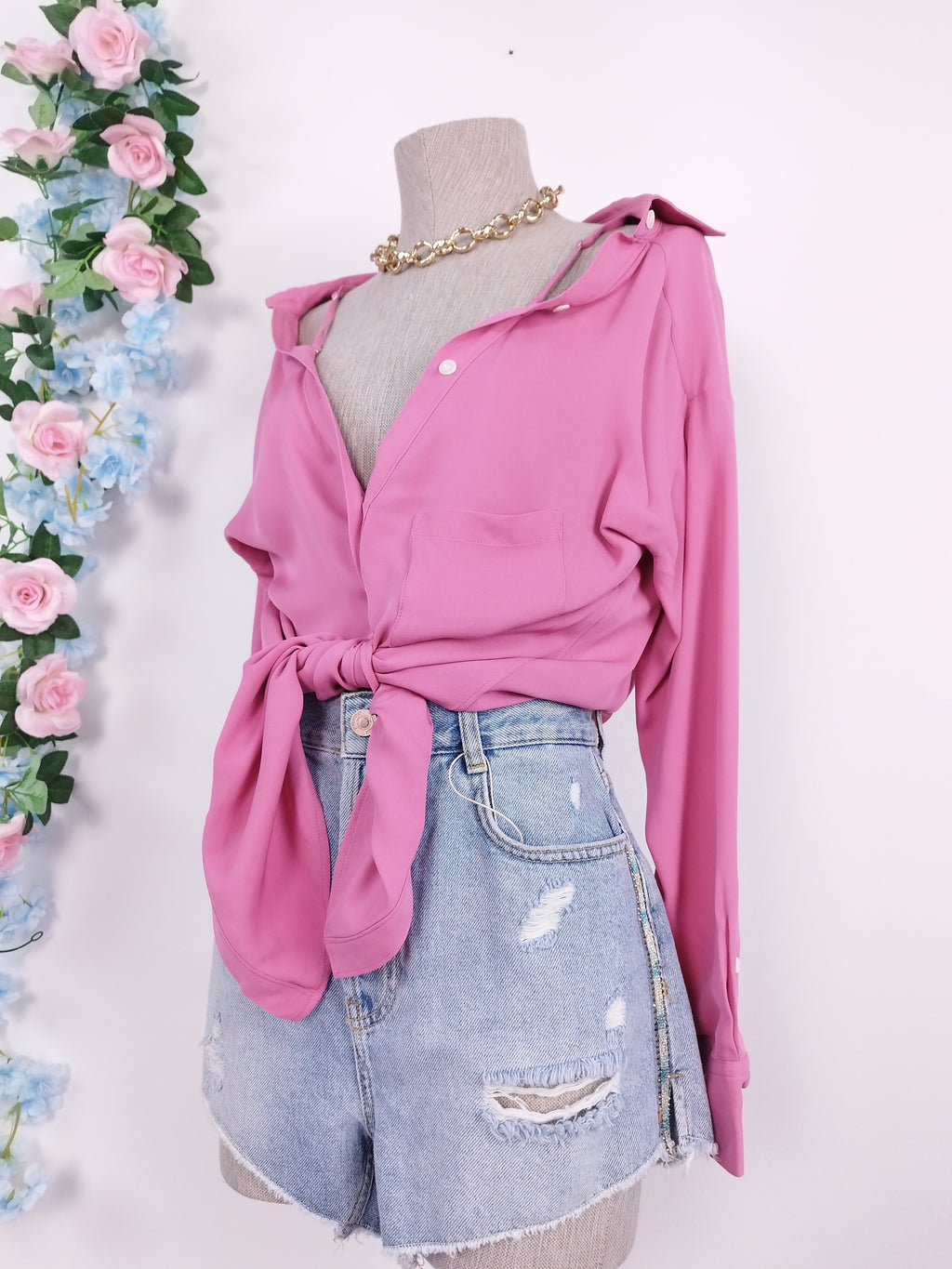 THÉORIE Chemisier à manches longues et bretelles