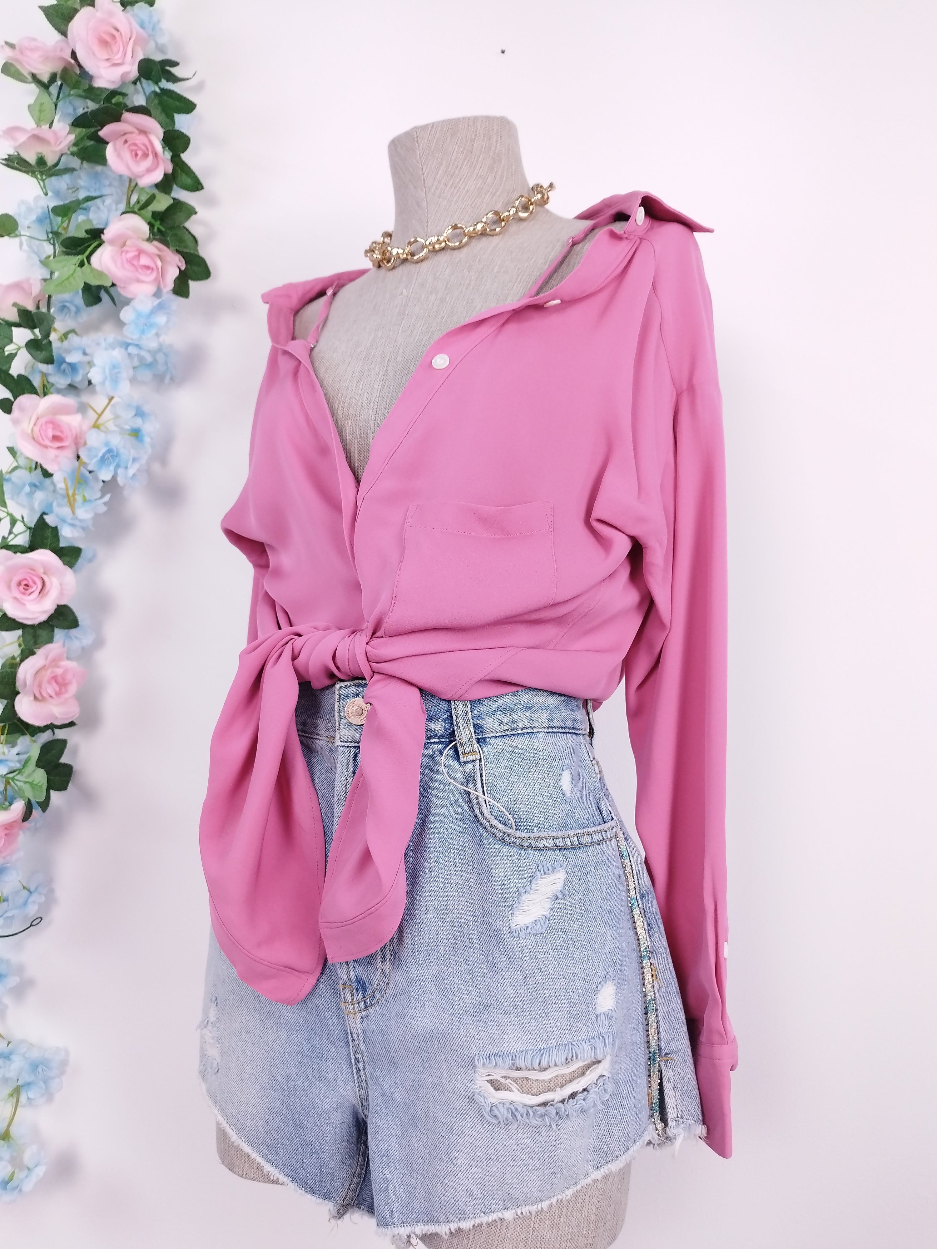 THÉORIE Chemisier à manches longues et bretelles