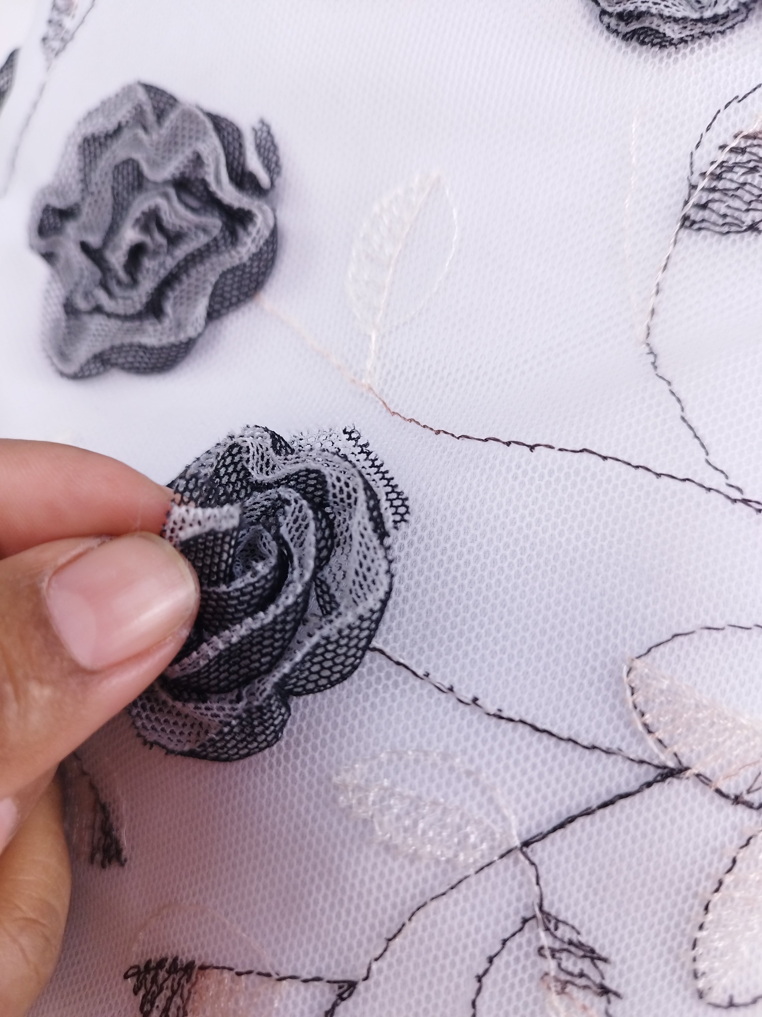 Vintage 2000s Corset Top — 3D Rose Appliqués, Lace-Up Back & Tulle-Satin Combo